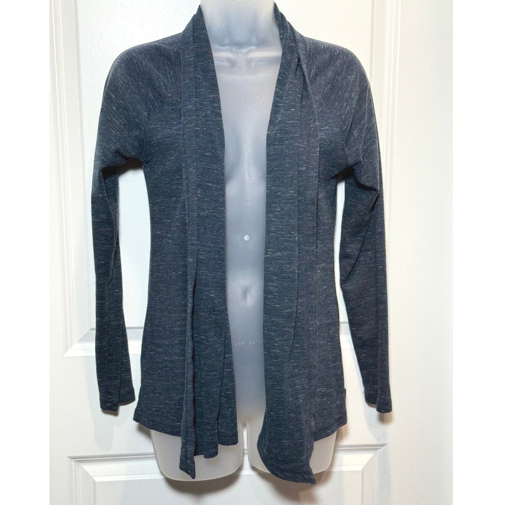 Eddie Bauer Women's Heathered Knit Cardigan S Charcoal Gray Open Front Layering